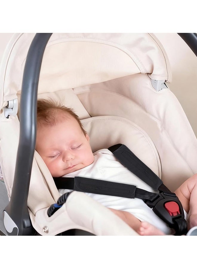 4 قطع من أغطية أحزمة أمان السيارة الناعمة السوداء المريحة والمتينة لحماية المقاعد للسيارات والشاحنات وسيارات الدفع الرباعي والشاحنات الصغيرة، ملحقات داخلية للسيارات تناسب جميع أنواع السيارات، مناسبة للرحلات اليومية والرحلات العائلية - Image 4